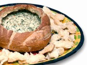 Loaf stuffed with spinach and cheese emmental