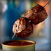 Beef Sirloin Kabobs with Roasted Red Pepper Dipping Sauce