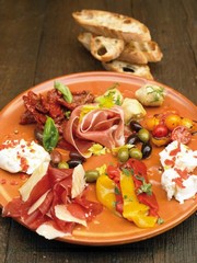 Italian-style antipasti plate