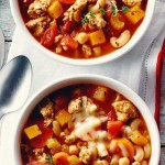 Ground Chicken, Squash & Chickpea Soup