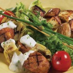 Sausage Skewers with Remoulade Sauce