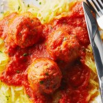 Chicken Meatballs on Spaghetti Squash