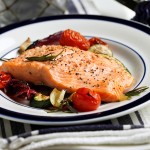 Broiled Trout with Lemon Oil & Oven-Grilled Vegetables