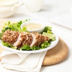 Crispy Coconut Sesame Chicken with Soy Lime Dipping Sauce