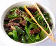 Boeuf chinois aux pois mange-tout