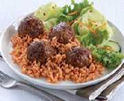 Boulettes de viande et riz piquants