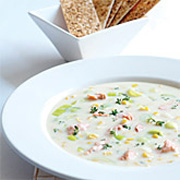 Leek & Sweetcorn Salmon Chowder