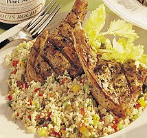 Côtelettes d'agneau à la moutarde et au céleri