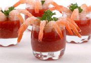 Crevettes, sauce cocktail méditerranéenne