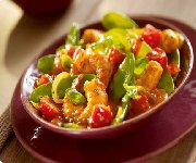 Crevettes sautées aux légumes Sauce Tandoori