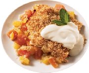 Exotic papaya and mango crumble