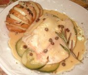 Flétan poché, sauce dijonnaise