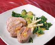 Pork tenderloin stuffed with apple and cheddar