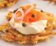 Potato latkes with smoked salmon