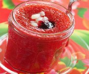 Gaspacho de gelée de cerise et fraise fraîches