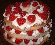 Gâteau framboises et crème