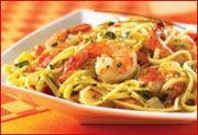 Shrimp Linguine in Chive Sauce