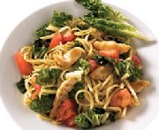 Swiss chard and chicken linguine