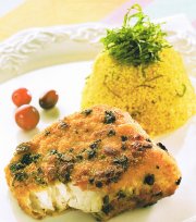 mahi-mahi croustillant aux bleuets et canneberges