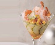 Shrimp and Mango Salsa Martinis