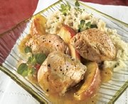 Apple and curry pork medallions