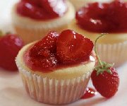 Mini gâteaux au fromage et fraises