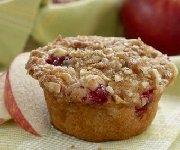 Muffins croustillants aux pommes et canneberges