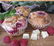 Muffins aux framboises et chocolat blanc 2