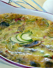 Omelettes aux courgettes et champignons