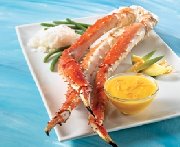 Alaska red crab legs with fruit dip