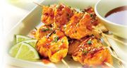 Honey Garlic Salmon Satays