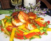 Key Lime Scallops with Mango Cucumber Salad 