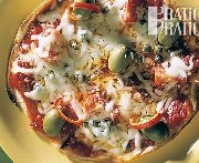 Pizza végétarienne sur pain pita (BBQ)
