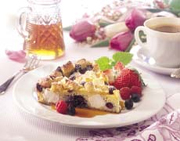 Brunch Bread Pudding with Mixed Berries