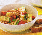 Rigatoni aux tomates cerises, aux haricots blancs et au parmesan