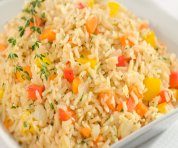 Riz brun aux légumes et orzo pilaf