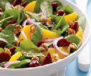 Salade aux épinards, betteraves et agrumes