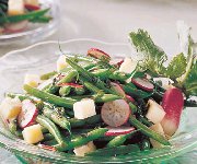 Salade aux haricots verts et au fromage havarti