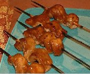 Pork Satay with Apricot Ginger Glaze