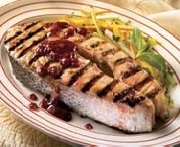 Raspberry grilled salmon