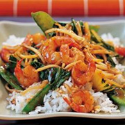 Saut&eacute; de crevettes &agrave; la mode de Shangha&iuml;