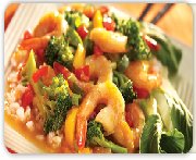Spicy mandarin shrimp & vegetable stir fry