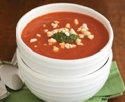 Tomato Soup with Spinach Pesto