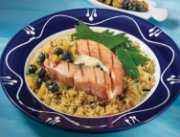 Grilled Salmon Tournedos with Blueberry Salsa