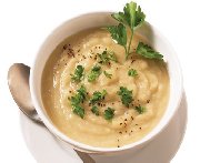 Creamy celeriac and green apple soup