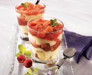 Rhubarb-raspberry trifle verrine